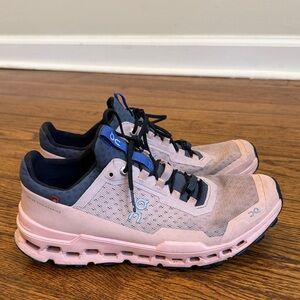 On Running Cloudrunner Pink and Navy Running Shoes
